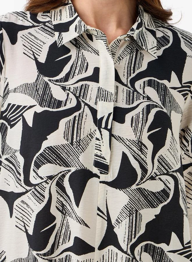 ايكونيك Iconic Printed Women Shirt Dress with Concealed Placket